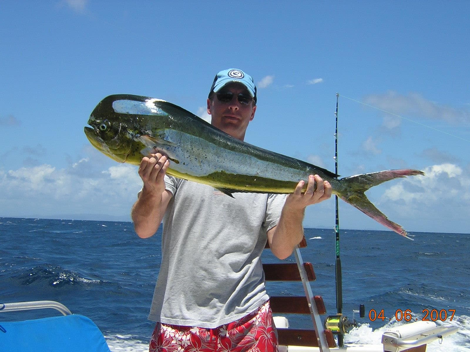 Saint Lucian fishermen with a fresh catch at sea